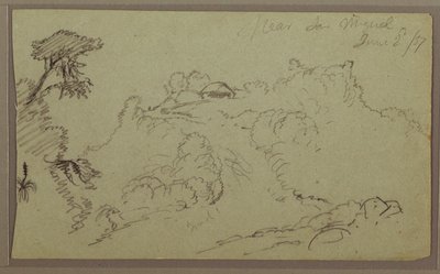 Zeichnung, In der Nähe von San Miguel, Ecuador; Verso: Unvollendete Bergskizze, 2. Juni 1857 von Frederic Edwin Church