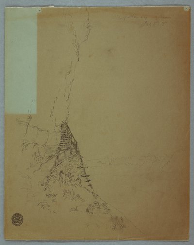 Zeichnung, Niagarafälle: "Teil einer Treppe bei Niagara", Juli 1856 von Frederic Edwin Church