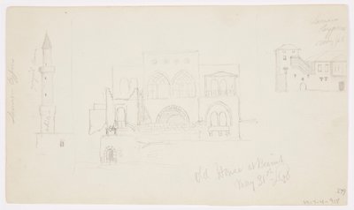 Zeichnung, Altes Haus, Beirut, 1868 von Frederic Edwin Church