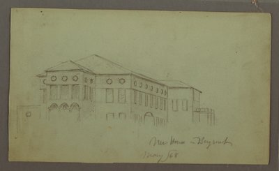 Zeichnung, Altes Haus, Beirut, 1868 von Frederic Edwin Church