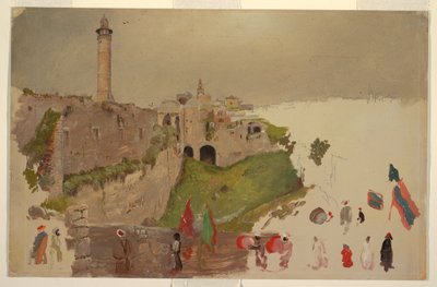 Parade beim Betreten der Stadt, Jaffa, Anfang März 1868 von Frederic Edwin Church