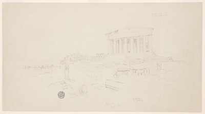 Parthenon und Erechtheion, Athen, April 1869 von Frederic Edwin Church