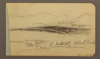 Ebene, Hügel, Stadt; (Rückseite: Gebirgskette) von Frederic Edwin Church