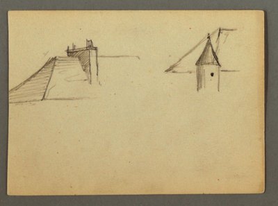 Dach mit Schornstein, Turm, möglicherweise 1868 von Frederic Edwin Church