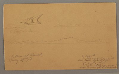 Segelschiff, Gebirgsküste, Inseln, 29. Mai 1868 von Frederic Edwin Church