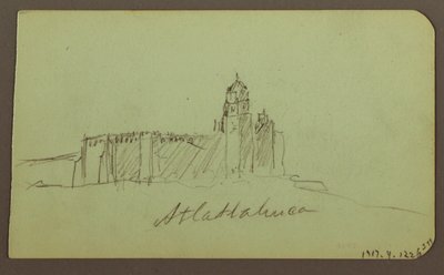 Zeichnung, Skizzen aus Patzcuaro; Rückseite: Kirche, Atlatahuca, 1883 von Frederic Edwin Church
