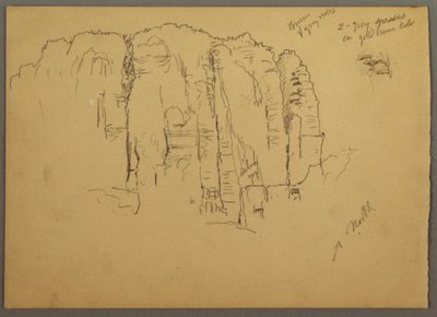 Zeichnung, Skizzen aus Petra, Jordanien, Februar 1868 von Frederic Edwin Church