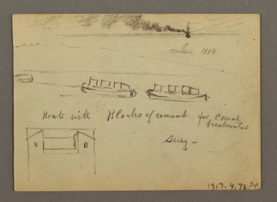 Zeichnung, Skizzen aus dem Nahen Osten, einschließlich Suezkanal, Januar 1868 von Frederic Edwin Church