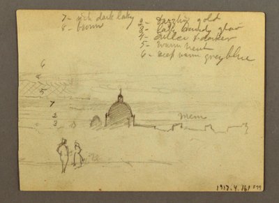 Petersdom und Vatikanstadt (von Norden gesehen), Rom, Italien, Januar 1869 von Frederic Edwin Church