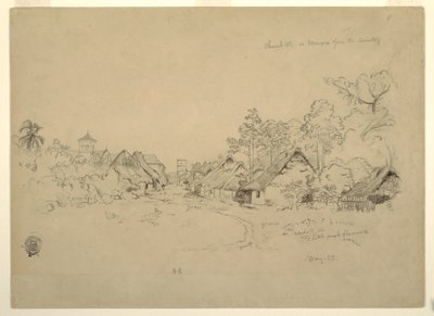 Zeichnung, Straße in Mompos, Kolumbien, Mai 1853 von Frederic Edwin Church