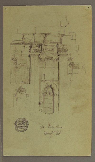 Studie von Tempelruinen, 8. Mai 1868 von Frederic Edwin Church