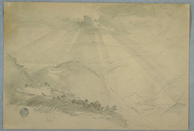 Sonne bricht durch Wolken über einem Bergtal, Jamaika von Frederic Edwin Church