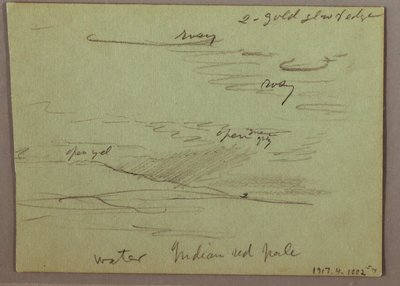 Zeichnung, Sonnenuntergang, Kind beim Essen, 22. Dezember 1870 von Frederic Edwin Church