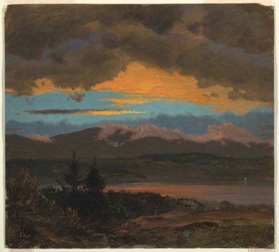 Sonnenuntergang über dem Hudson Valley, New York von Frederic Edwin Church