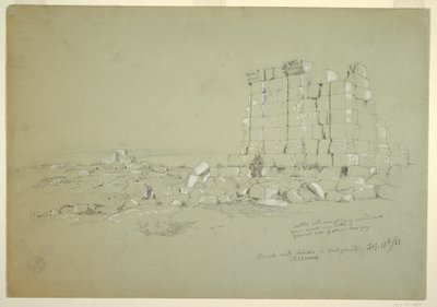Zeichnung, Tempel mit Semua [heutiges as-Samu] in der Ferne, 17. Februar 1868 von Frederic Edwin Church