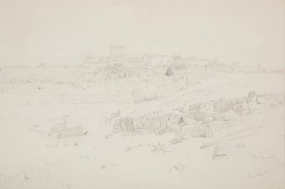 Zeichnung, Tempel am Morgen, Baalbek, 12. Mai 1868 von Frederic Edwin Church