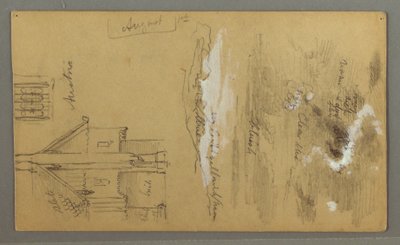 Zeichnung, Holzhaus, Himmel, Österreich, 1. August 1868 von Frederic Edwin Church