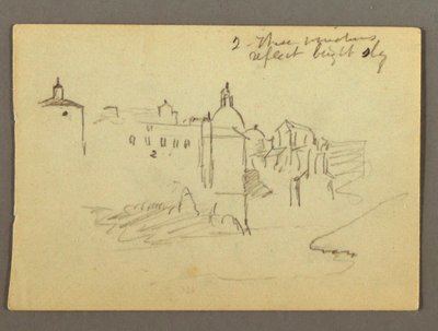 Zeichnung, Stadtgebäude, möglicherweise 1868–69 von Frederic Edwin Church