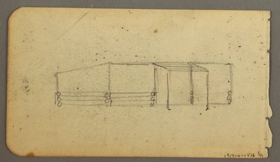 Verso: Diagramm einer Kabine, möglicherweise 1878 von Frederic Edwin Church