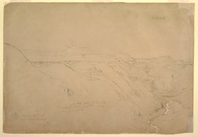 Vulkan Puresé und der Rio de Vinagre, Purese, Kolumbien, August 1853 von Frederic Edwin Church