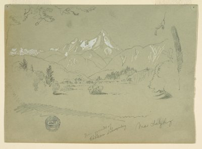 Watzmann vom Boden des Schlosses in Aigen bei Salzburg, Juni–Juli 1868 von Frederic Edwin Church