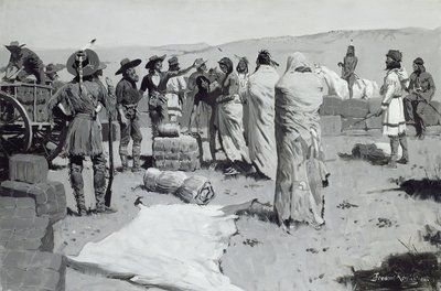 Der Dolmetscher winkte dem Jüngling, ca. 1900 von Frederic Remington