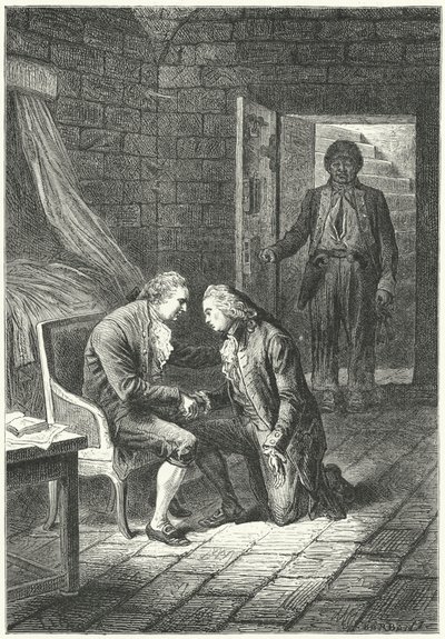 Ludwig XVI. von Frankreich erhält die Nachricht von seiner Verurteilung wegen Hochverrats von seinem Anwalt Malesherbes von Frederic Theodore (after) Lix