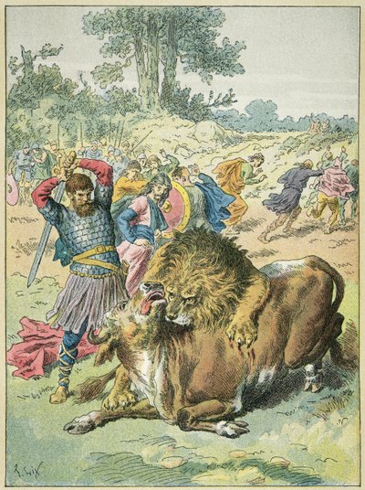 Pippin der Kleine auf dem Marsfeld Terrasse der Löwe von Frederic Theodore Lix