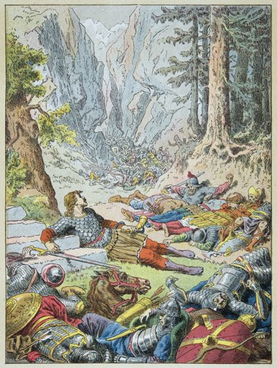 Roland starb in der Schlacht von Roncesvalles von Frederic Theodore Lix