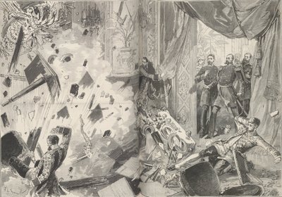 Kaiser Alexander II. nach der Explosion, Abend des 17. Februar 1880 von Frederic de Haenen