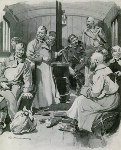 Innenraum eines sibirischen Gefangenenwagens von Frederic de Haenen