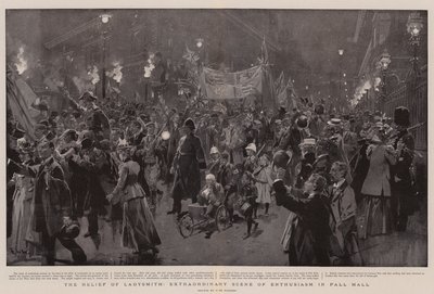 Die Entlastung von Ladysmith, außergewöhnliche Szene der Begeisterung in Pall Mall von Frederic de Haenen