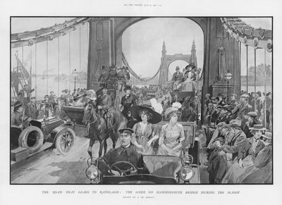 Die Szene auf der Hammersmith-Brücke während der Saison von Frederic de Haenen