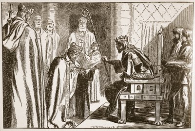 Einsetzung eines sächsischen Bischofs, Illustration aus 