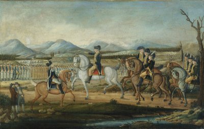 Washington inspiziert die Westarmee in Fort Cumberland, Maryland, nach 1795 von Frederick Kemmelmeyer