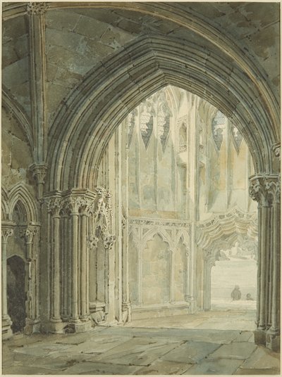 Innenraum des Nordportals von St. Mary Redcliffe von Frederick Mackenzie