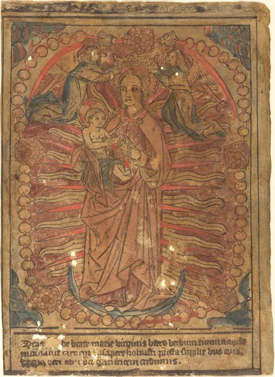 Die Madonna und das Kind im Rosenkranz von French 15th Century