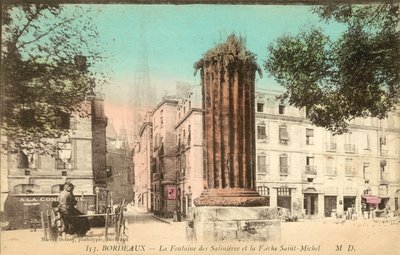 Bordeaux, La Fontaine des Salinieree, La Fieche Saint-Michel von French Photographer