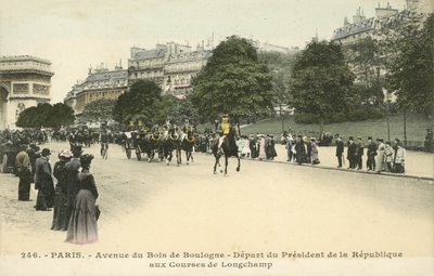 Abreise des Präsidenten von Frankreich, Longchamp-Rennbahn, Paris von French Photographer