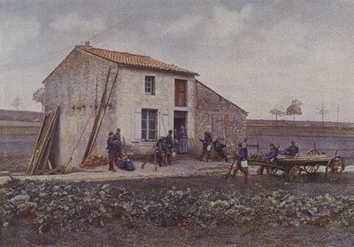 Französische Infanterie bei Manövern (Farbfoto) von French Photographer
