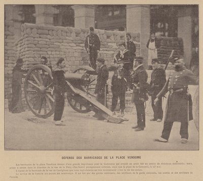 Die Kommune von Paris, Verteidigung der Barrikaden am Place Vendome von French Photographer