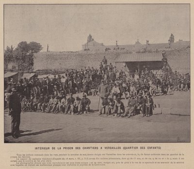 Die Kommune von Paris, Innenansicht des Gefängnisses der Chantiers in Versailles, Kinderquartier von French Photographer