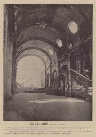 Die Kommune von Paris, Justizpalast, Saal der Verlorenen Schritte von French Photographer