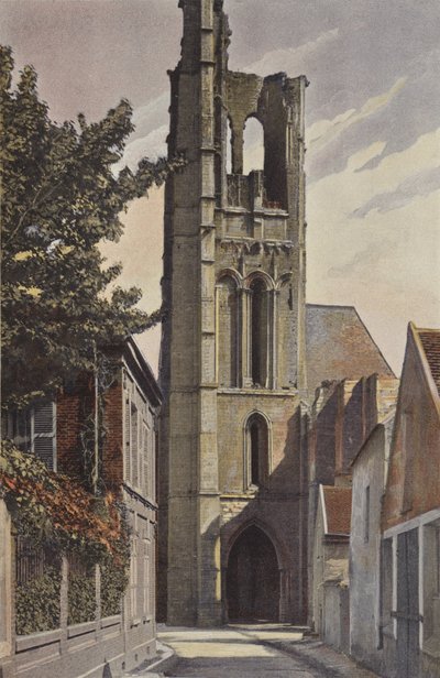 Larchant, Kirchturm der Kirche, Westseite von French Photographer