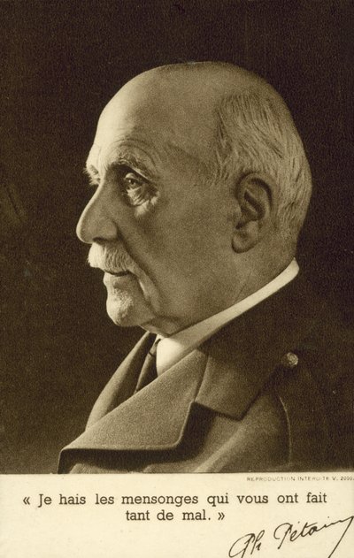 Marschall Philippe Pétain, französischer Soldat und Kriegsführer von Vichy-Frankreich von French Photographer