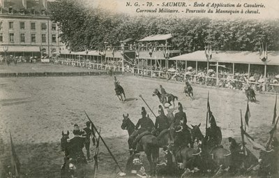 Parade an der Kavallerieschule in Saumur. Postkarte gesendet im Jahr 1913 von French Photographer
