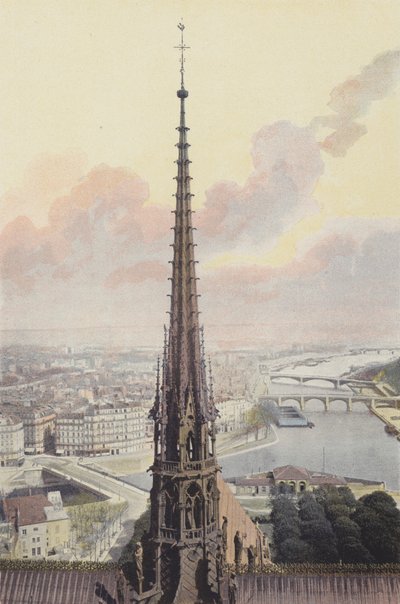 Paris, Spitze von Notre-Dame, Ansicht vom Südturm von French Photographer