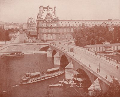 Paris: Die Pont Royal und Louvre (s/w Foto) von French Photographer