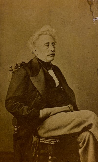 Porträt von Hippolyte Bellangé, französischer Maler und Lithograf; Visitenkarte (s/w Foto) von French Photographer