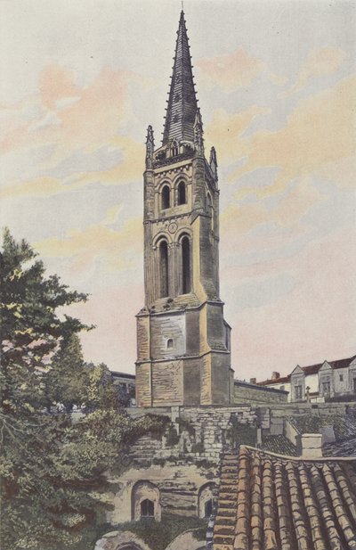 Saint-Emilion, Glockenturm über der monolithischen Kirche von French Photographer